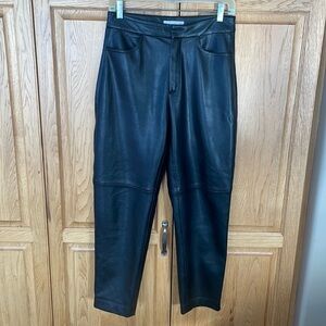 Mango Vegan Leather Trousers size 4